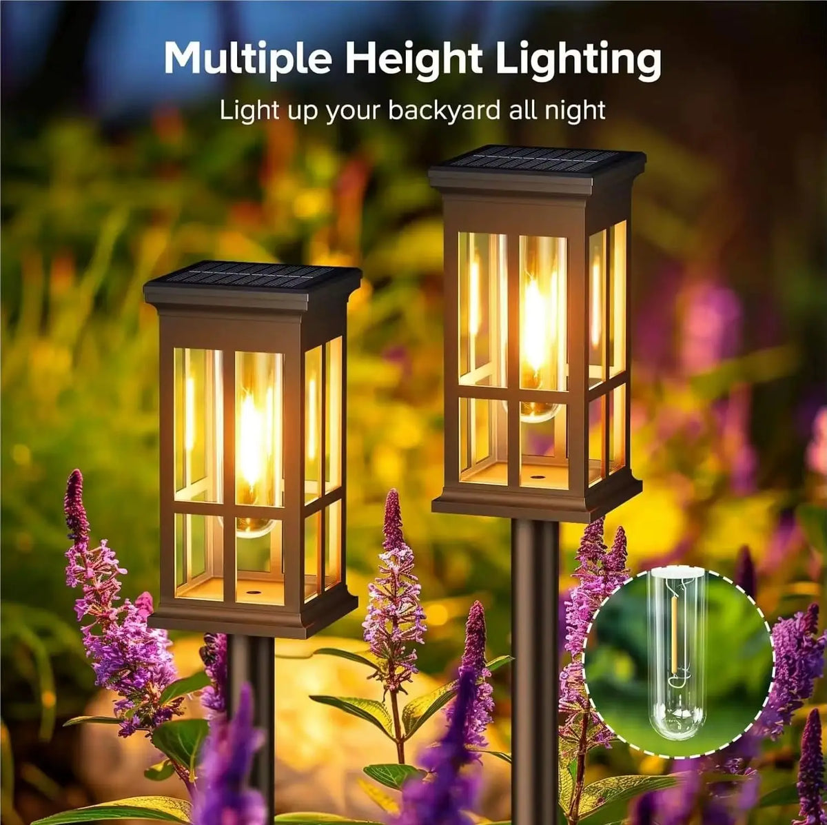 Solar Outdoor Pathway Lights Waterproof LED Landscape Garden Walkway Lighting