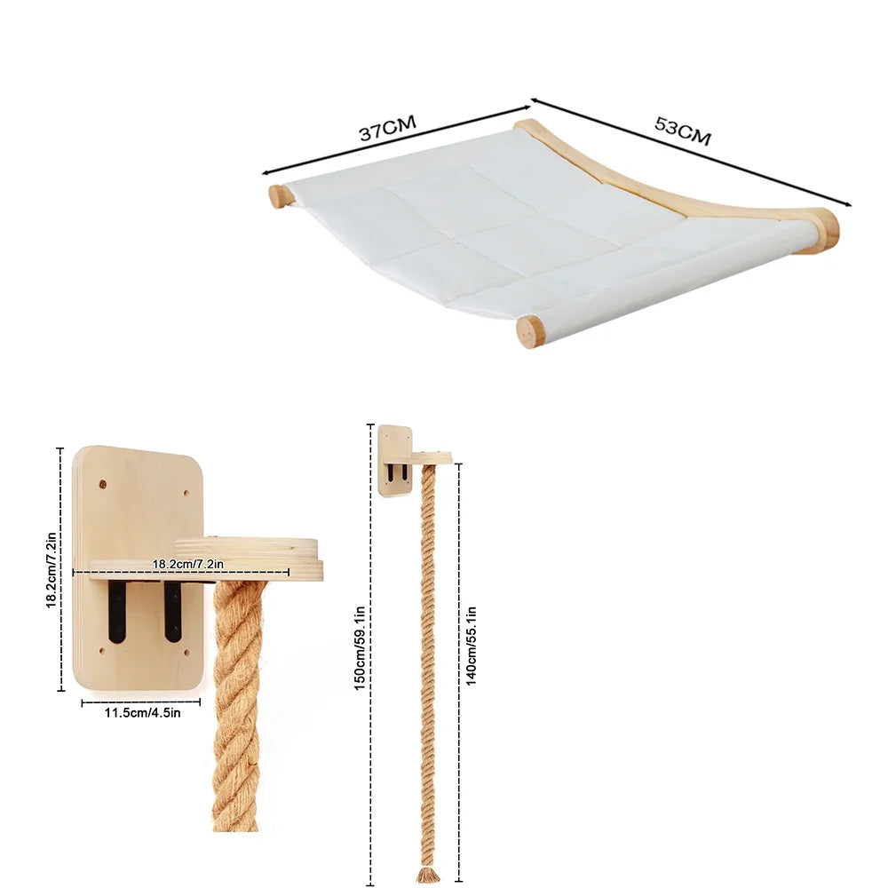 CWV Wall Mounted Cat Hammock Climbing Shelves And Perches