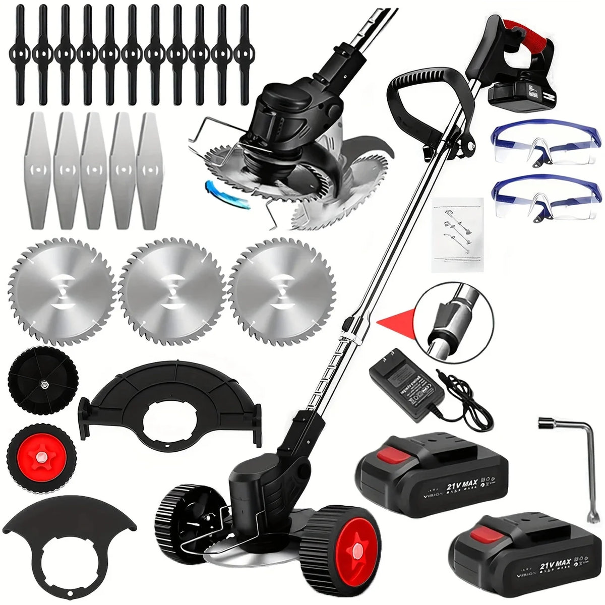 Cordless Lawn Trimmer Edger Brush Cutter for Garden and Yard