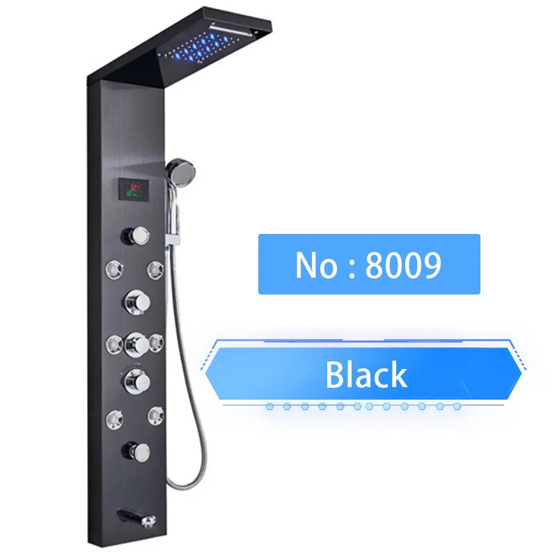 Shinesia LED Rain Shower Panel Spa Massage Jet Faucet System