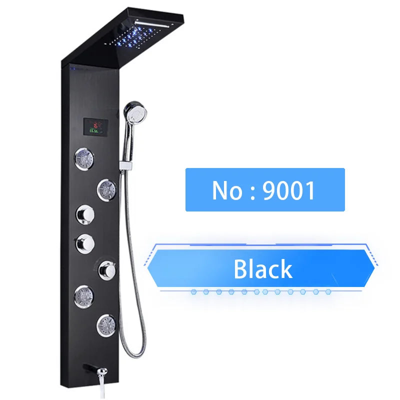 Shinesia LED Rain Shower Panel Spa Massage Jet Faucet System