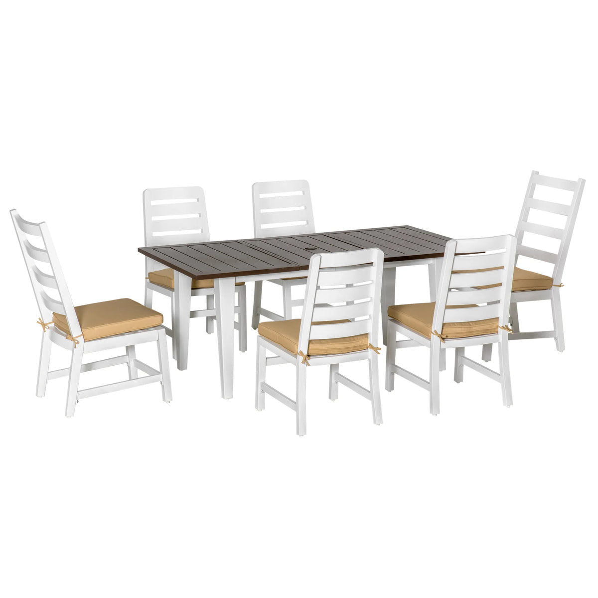Outsunny Aluminum Outdoor Dining Set With Cushions Modern Patio Furniture