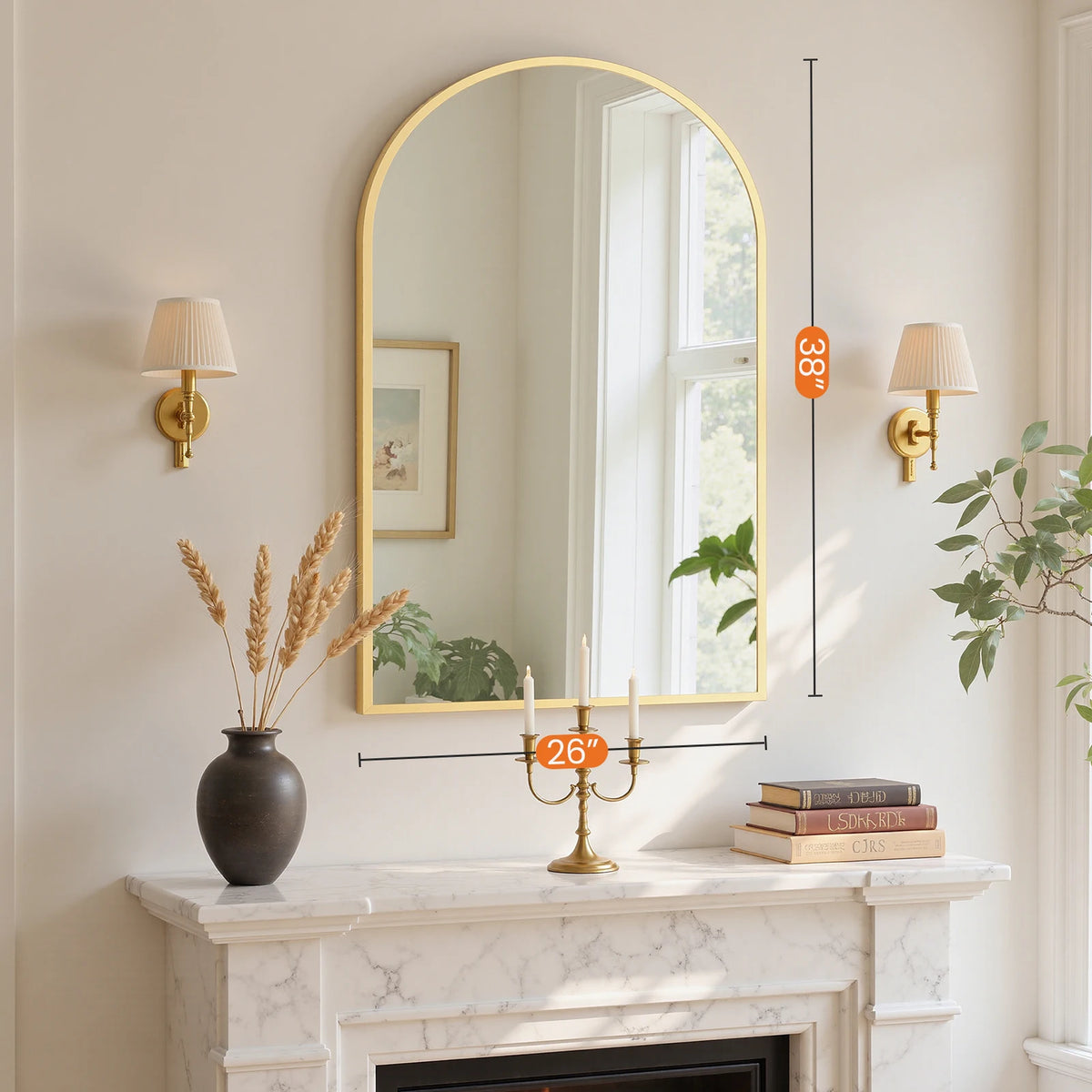 MCQ Arched Wall Mounted Bathroom Mirror With Aluminum Frame
