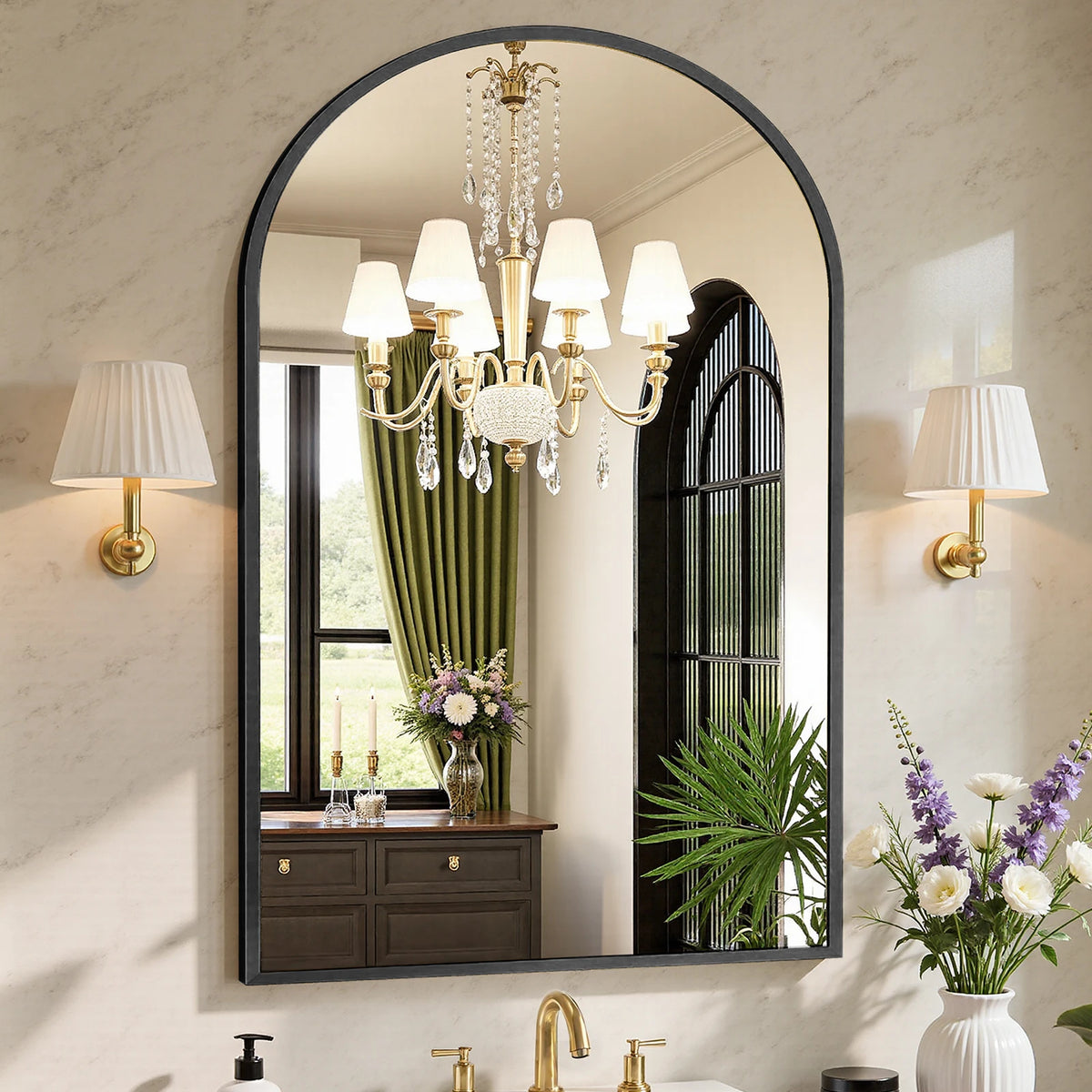 MCQ Arched Wall Mounted Bathroom Mirror With Aluminum Frame