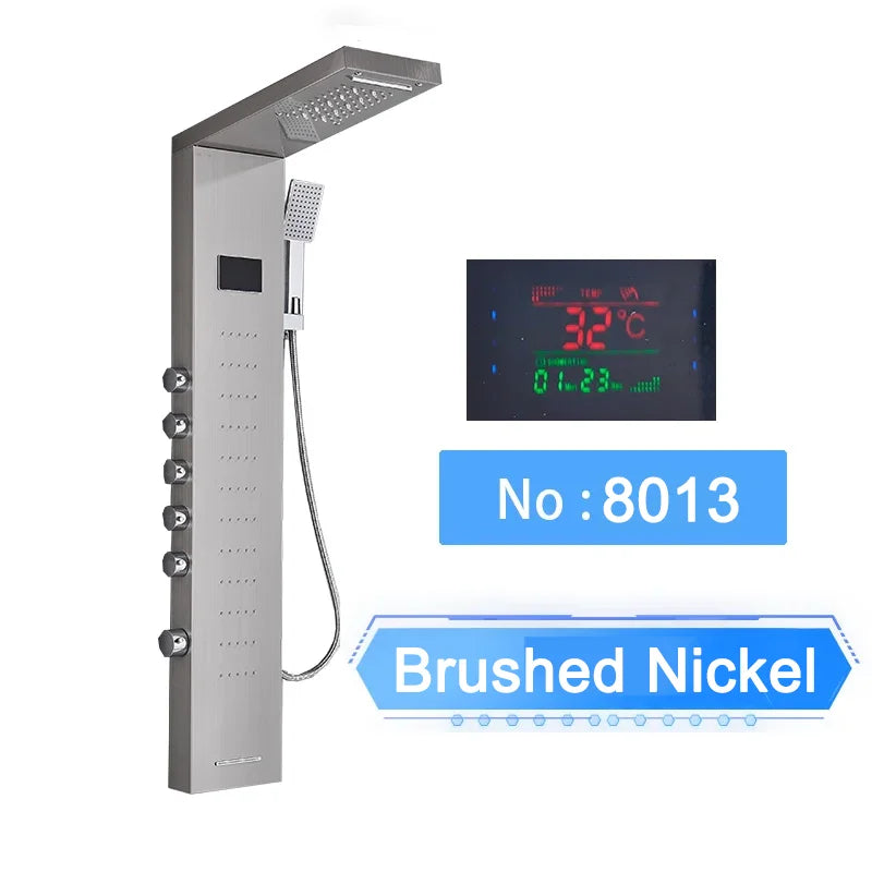 Shinesia LED Shower Panel With Digital Display Spa Massage Jets