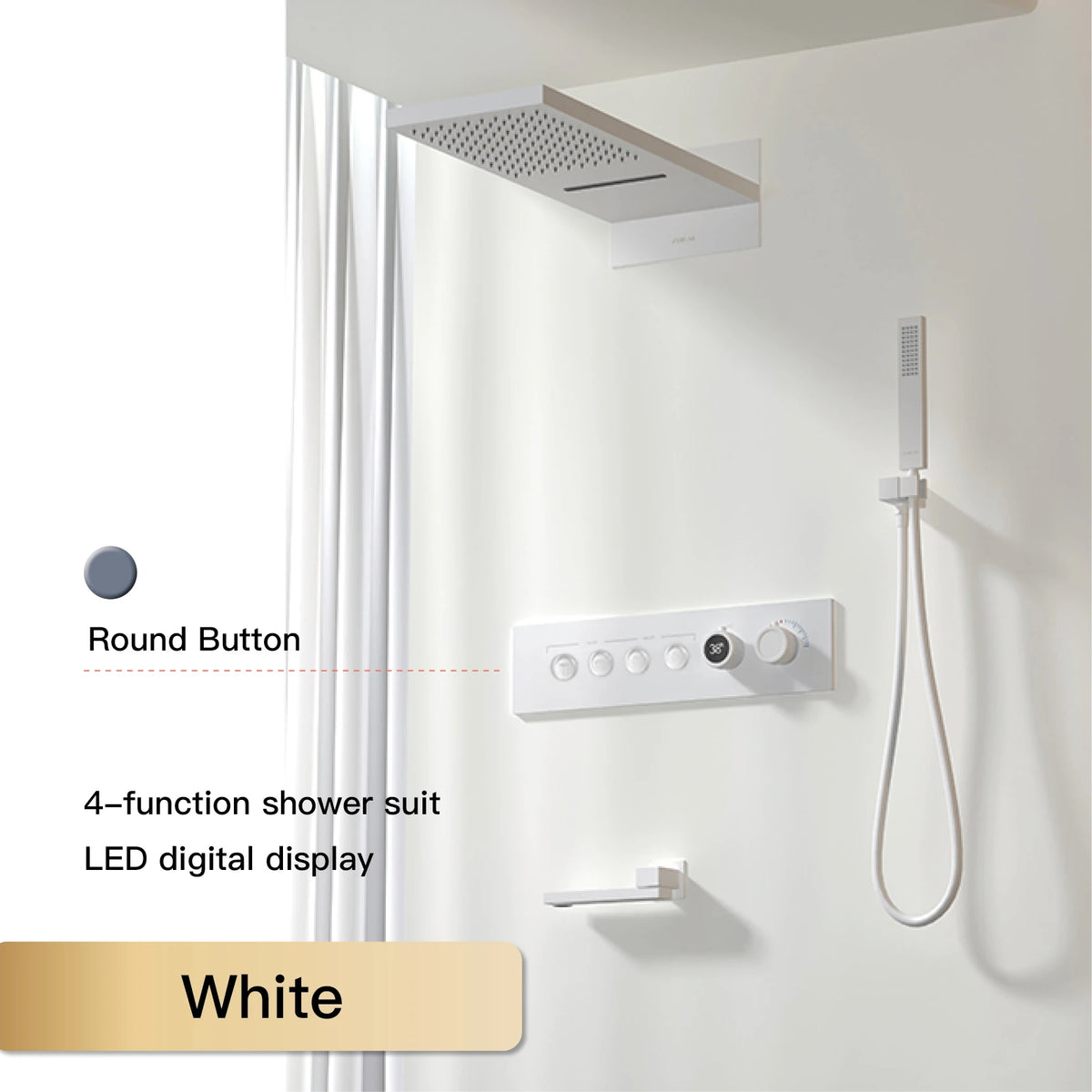Aitana Wall Mounted Brass Multi Function Shower System