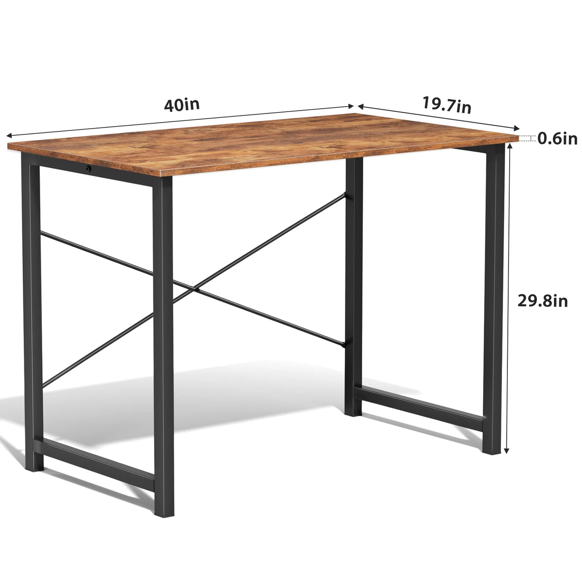 JHK Modern Computer Desk With Metal Frame And Wood Top