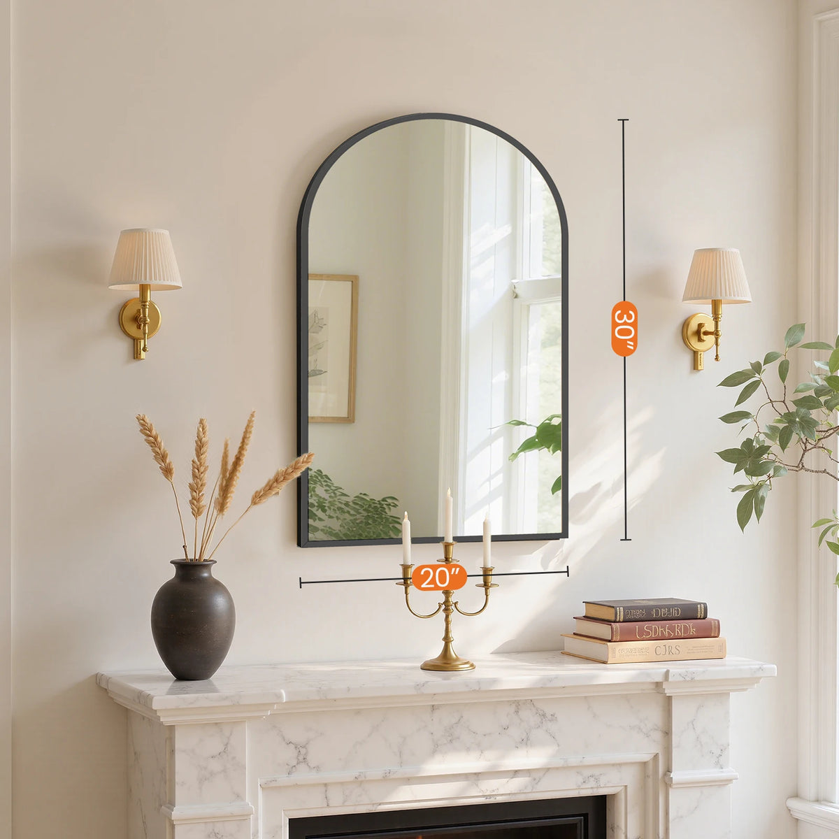 MCQ Arched Wall Mounted Bathroom Mirror With Aluminum Frame
