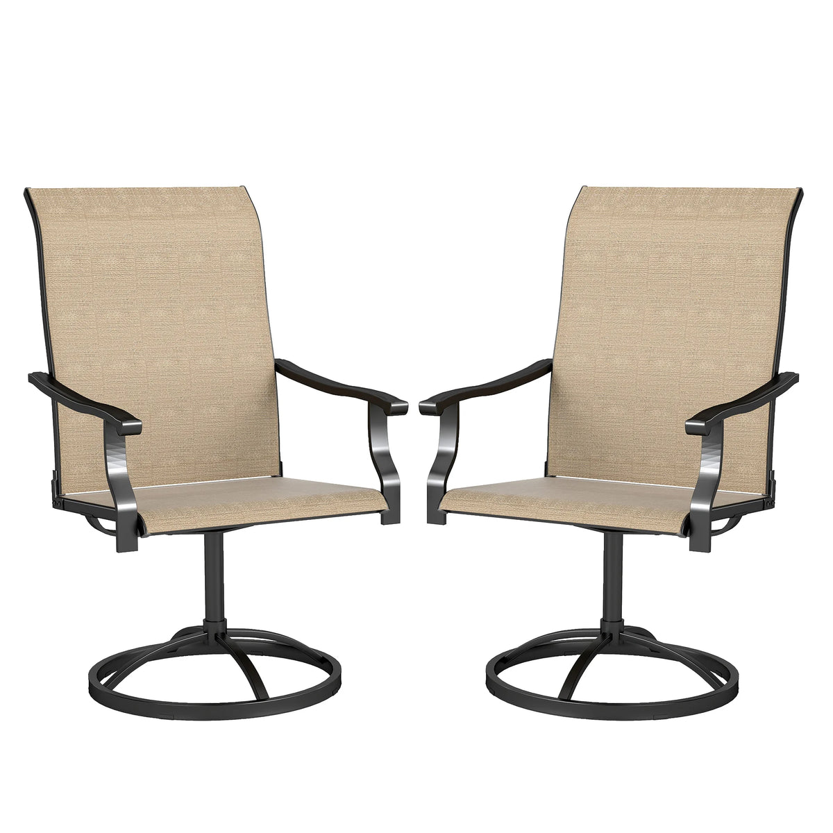 Outsunny Swivel Patio Dining Chairs With High Back Support