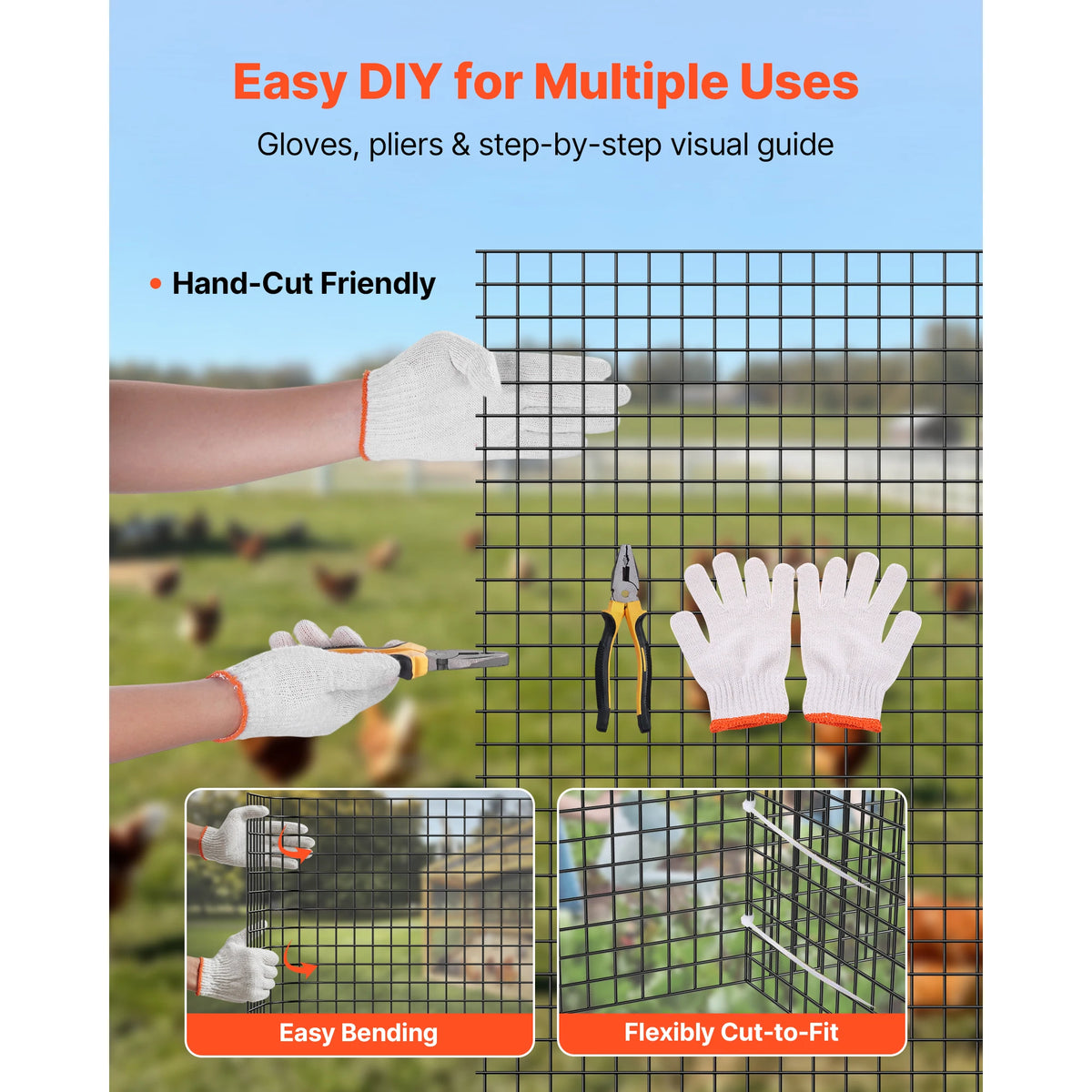 SucceBuy Galvanized Vinyl Coated Welded Wire Mesh for Garden Fencing