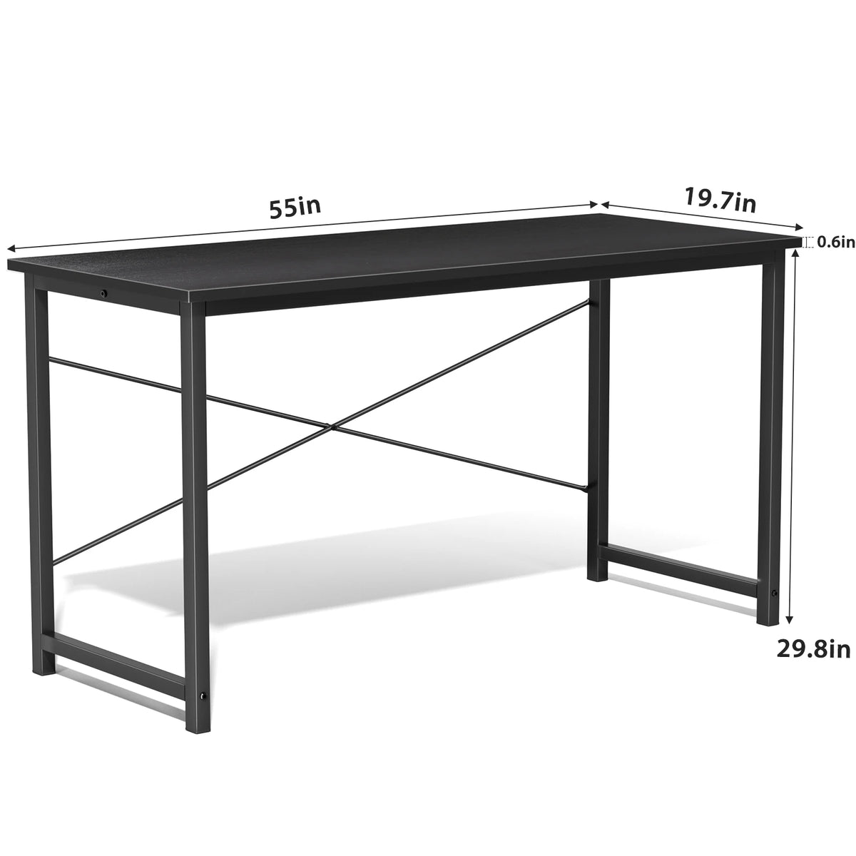 JHK Modern Computer Desk With Metal Frame And Wood Top