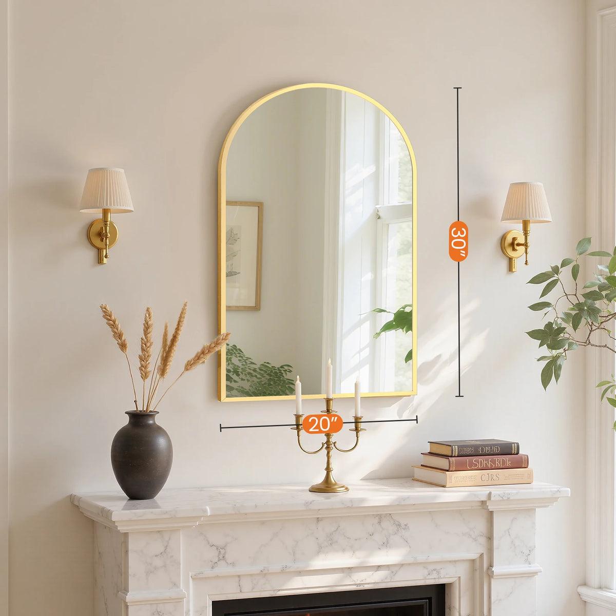 MCQ Arched Wall Mounted Bathroom Mirror With Aluminum Frame