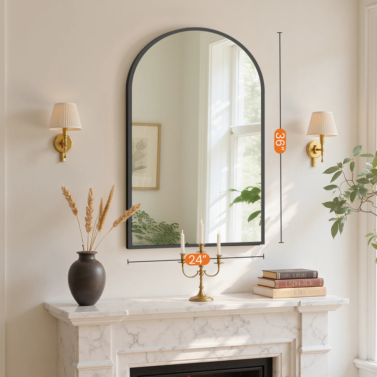 MCQ Arched Wall Mounted Bathroom Mirror With Aluminum Frame