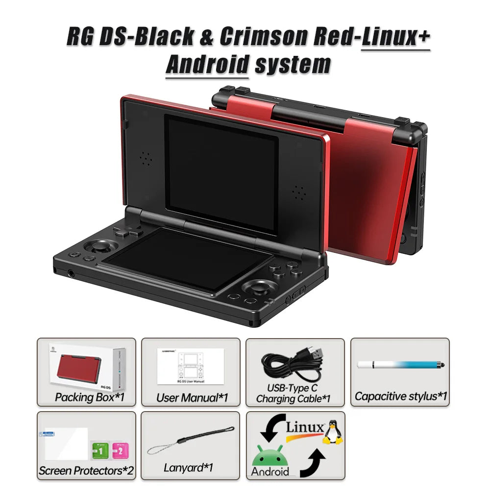 Anbernic RG DS Dual Screen Handheld Gaming Console Android 14