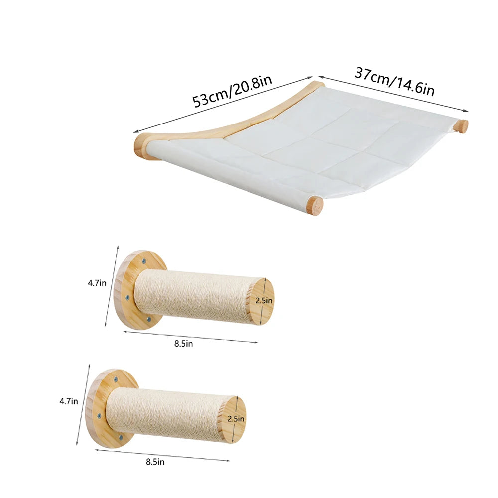 CWV Wall Mounted Cat Hammock Climbing Shelves And Perches