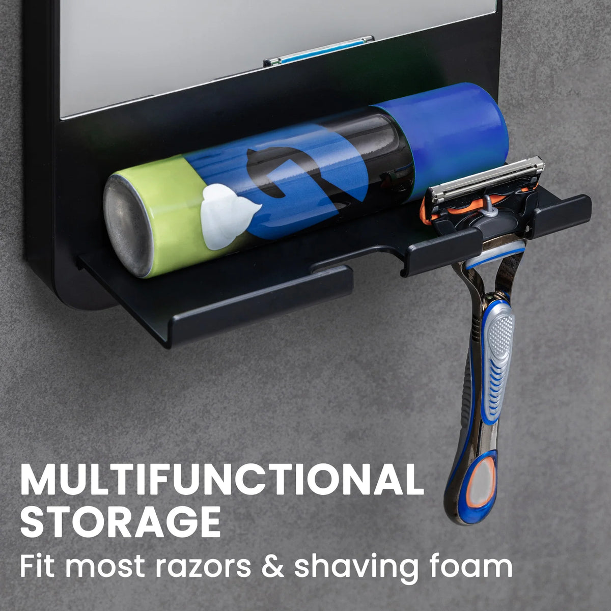 Fogless Shower Mirror With Razor Holder For Bathroom Suction Mount