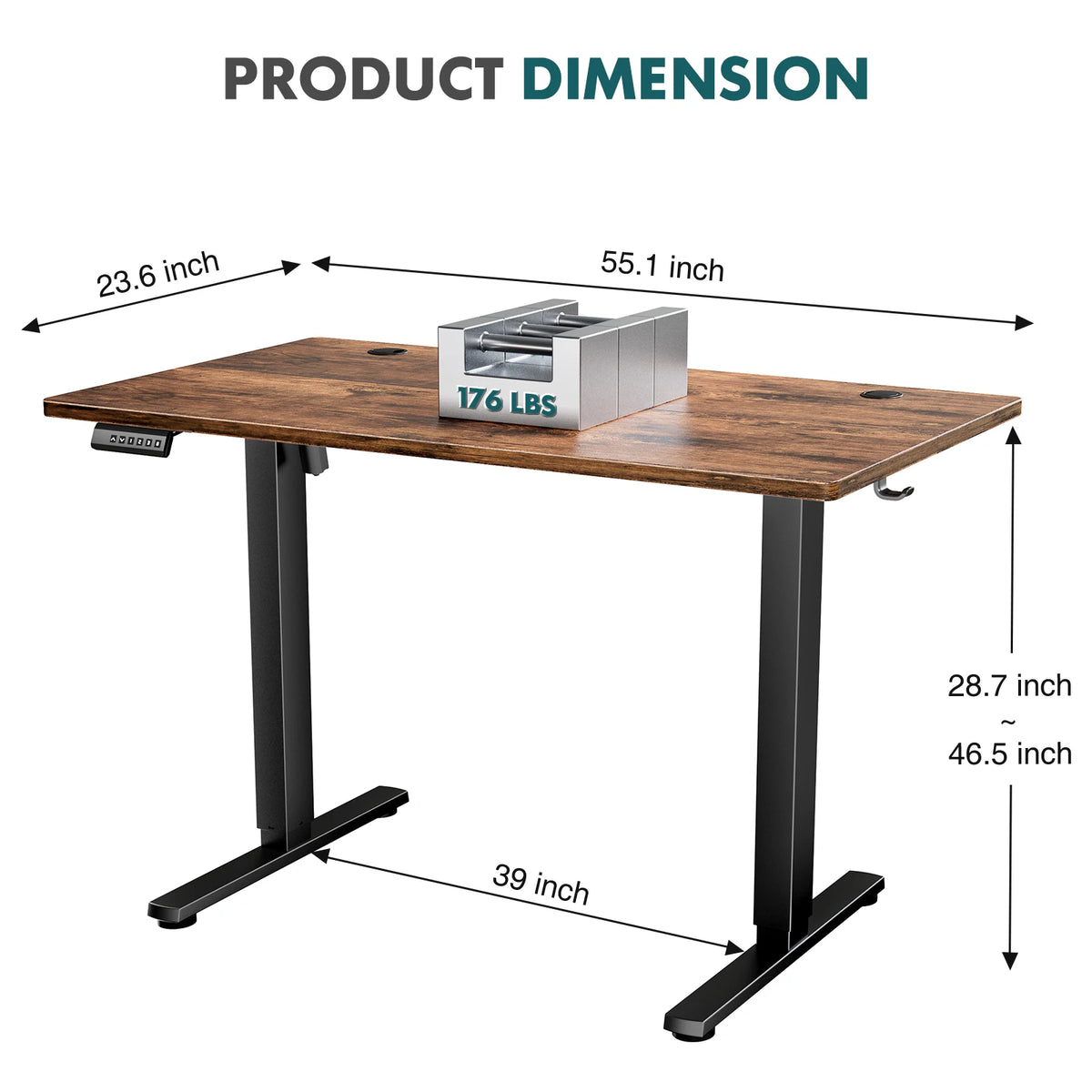 JHK Ergonomic Electric Height Adjustable Standing Desk for Home Office