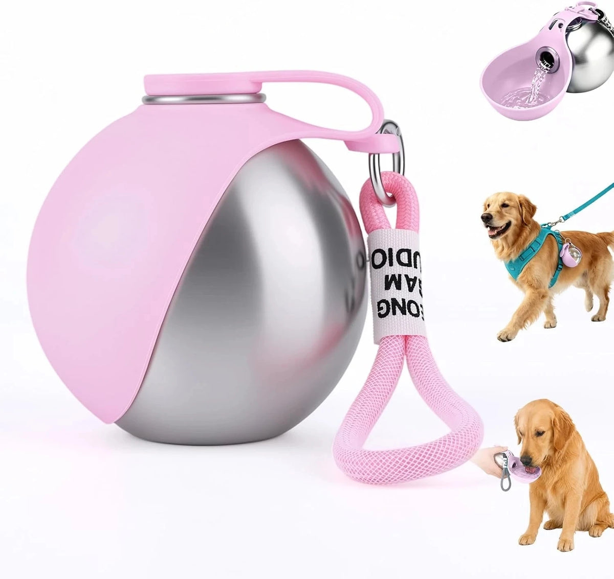 Leak-Proof Pet Travel Water Bottle With Foldable Bowl