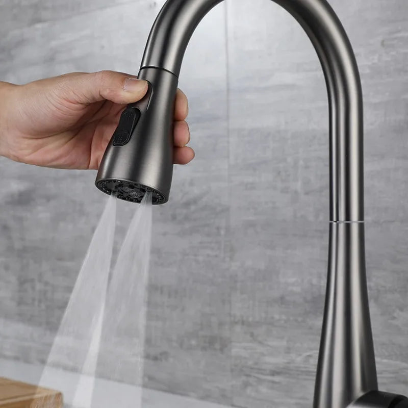 GEGVE Deck Mounted Single Handle Kitchen Sink Faucet Brass