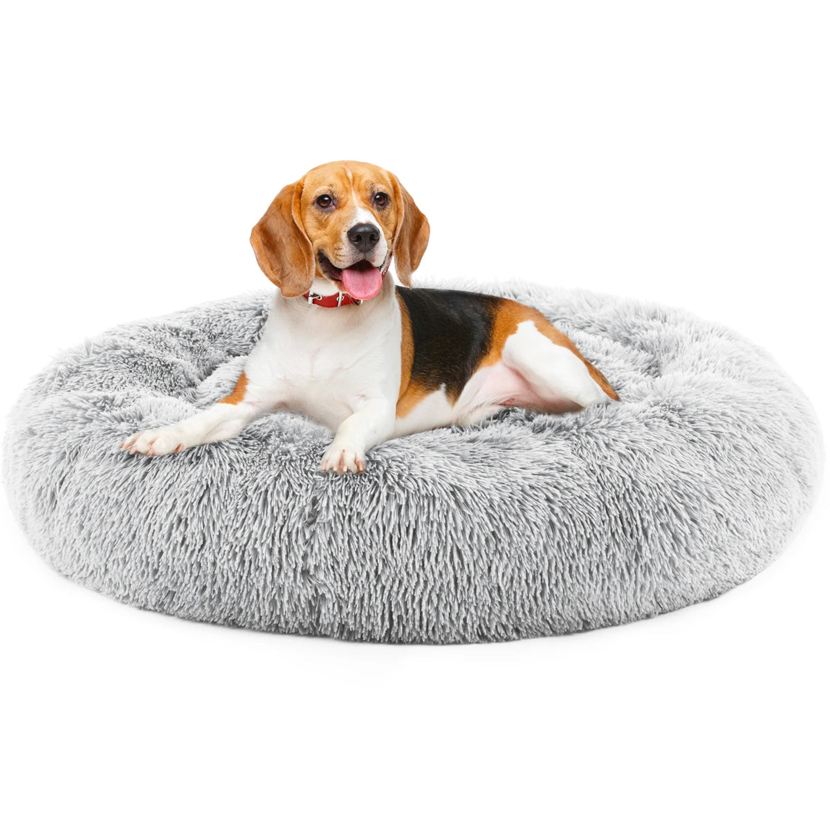 JHK Washable Plush Calming Dog Bed With Anti Slip Base
