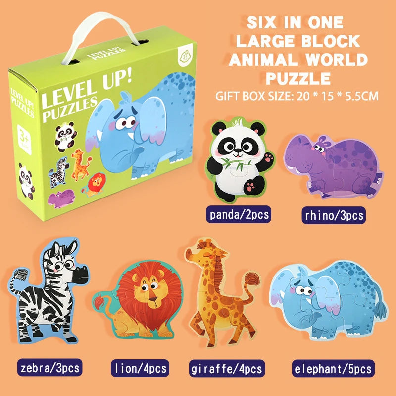 Animal Jigsaw Puzzles For Toddlers Montessori Early Learning Toy Set