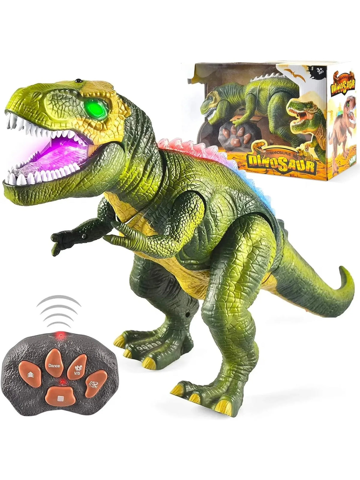 Joyfy Remote Control Walking Dinosaur Toy With Lights And Sounds