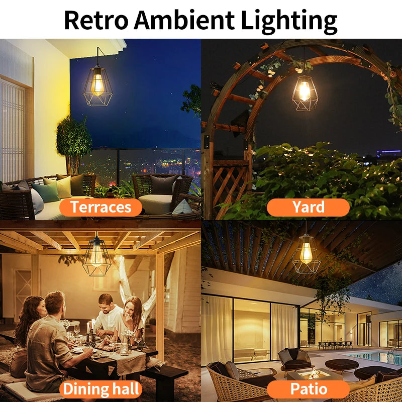 Intelamp Waterproof Solar Pendant Lights for Indoor and Outdoor Use