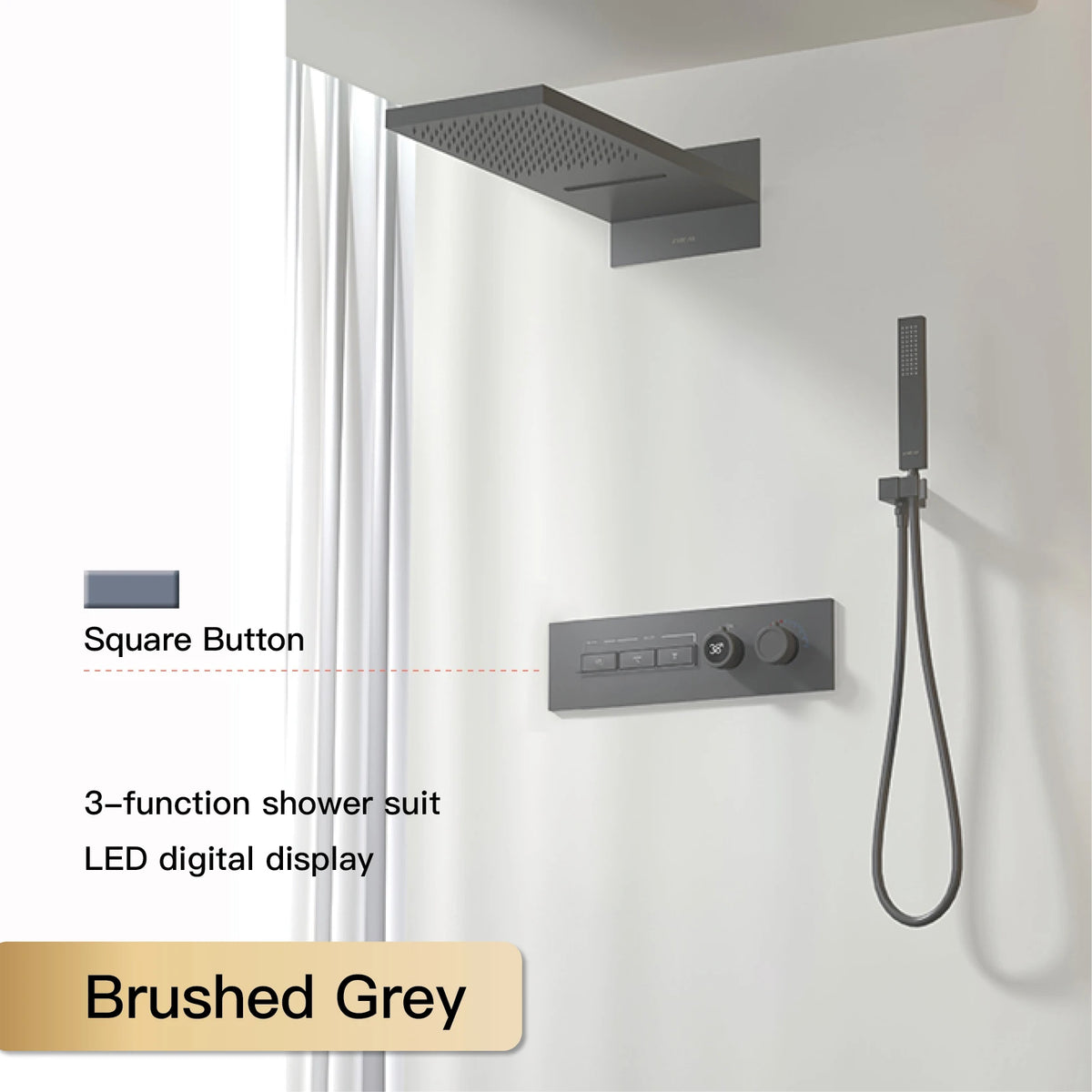 Aitana Wall Mounted Brass Multi Function Shower System