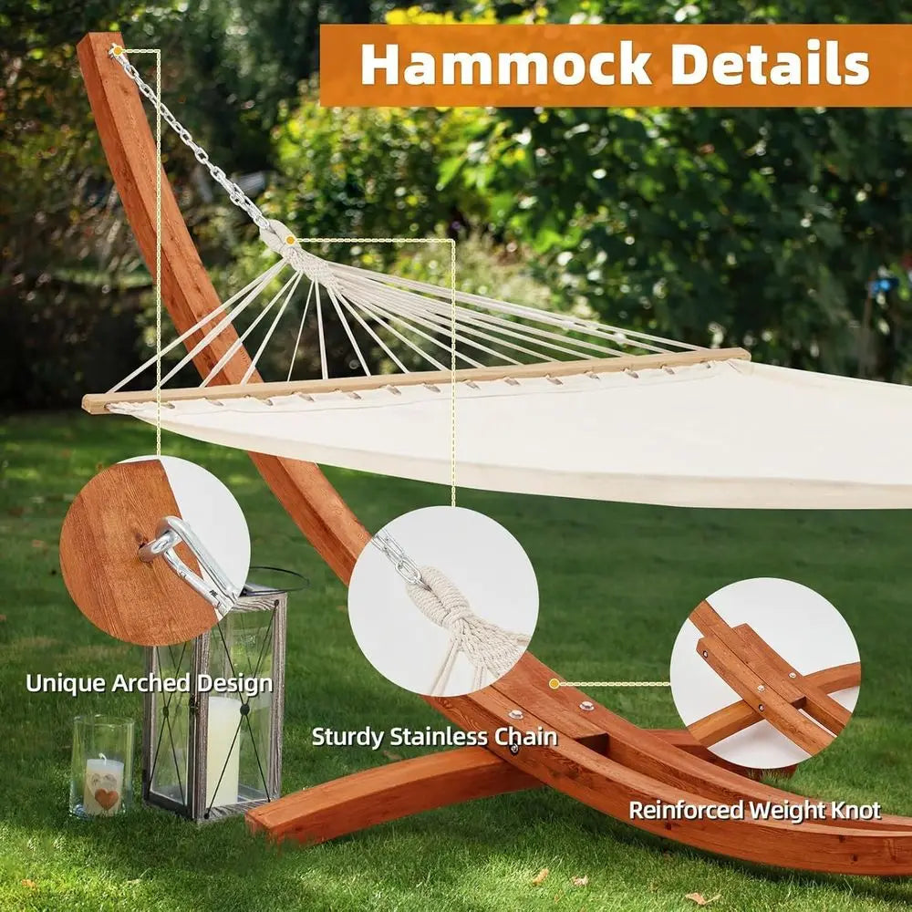 Heavy Duty Two Person Hammock With Stand For Patio Garden