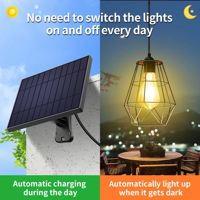 Intelamp Waterproof Solar Pendant Lights for Indoor and Outdoor Use