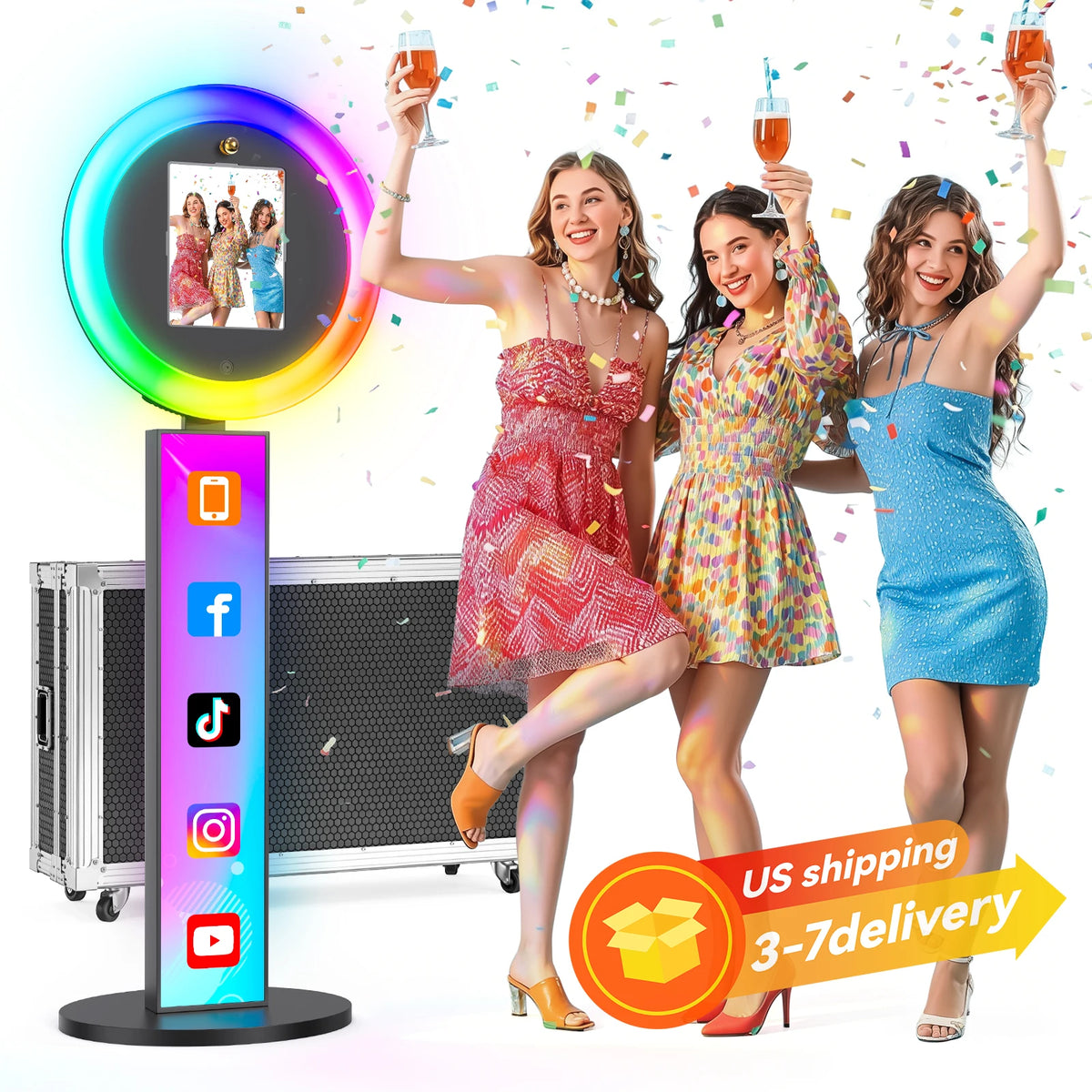 Neson Portable LED Photobooth Machine For Events And Parties