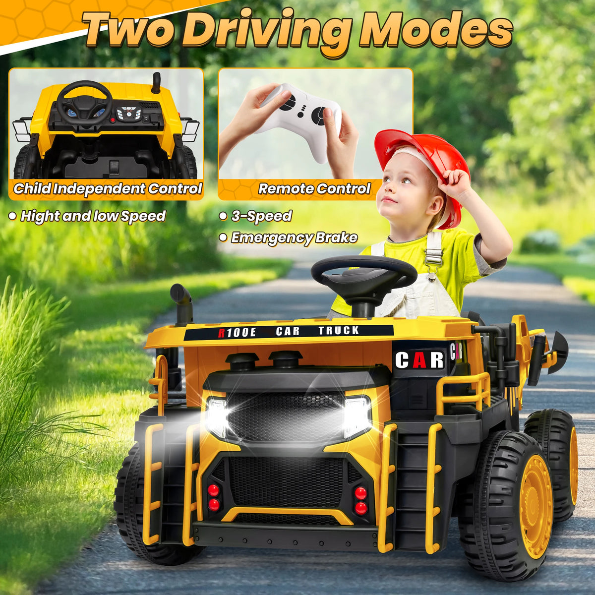 JOYRACER 24V Electric Ride On Dump Truck With Remote Control