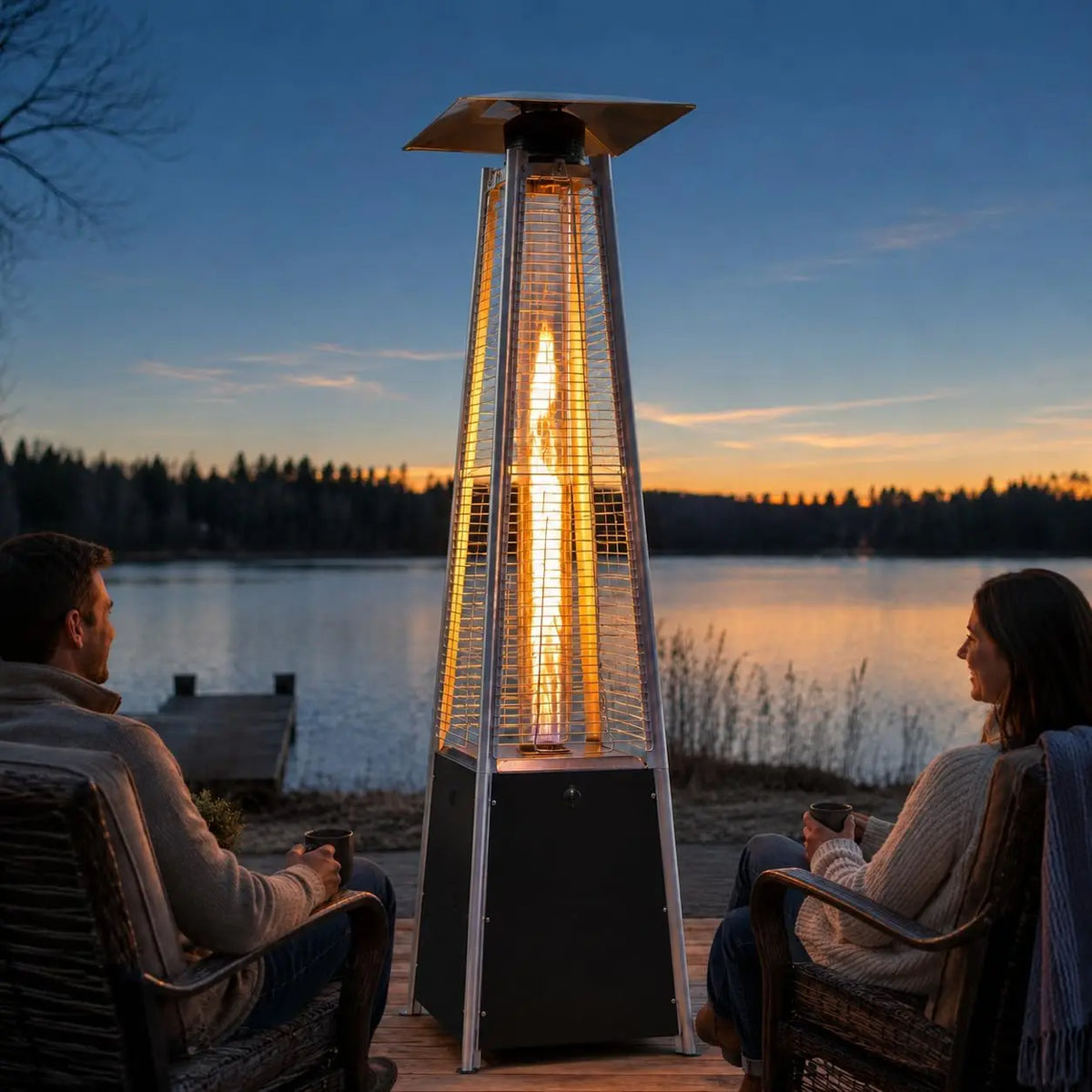 GAOMON Pyramid Propane Patio Heater With Glass Tube Flame