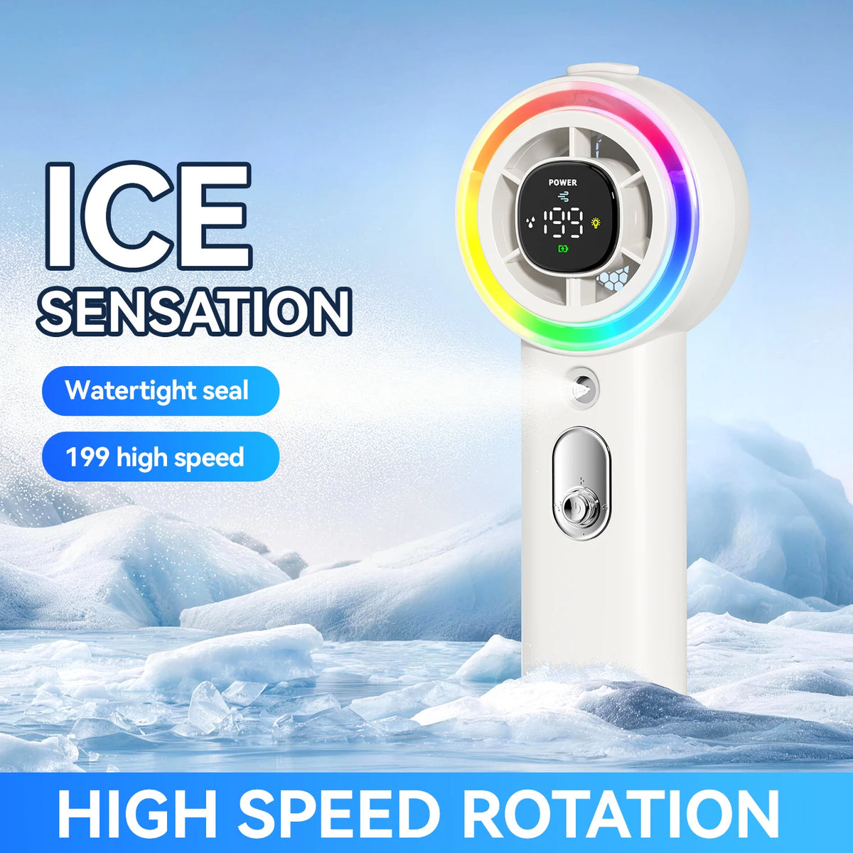 Portable Handheld Mist Spray Fan for Personal Cooling and Travel
