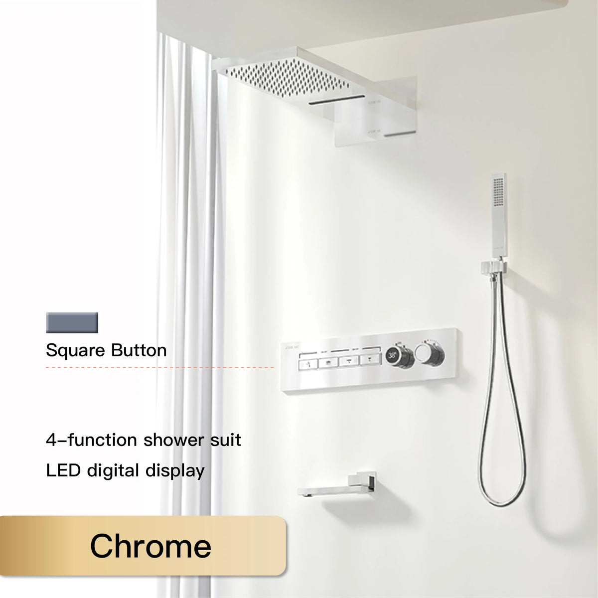 Aitana Wall Mounted Brass Multi Function Shower System