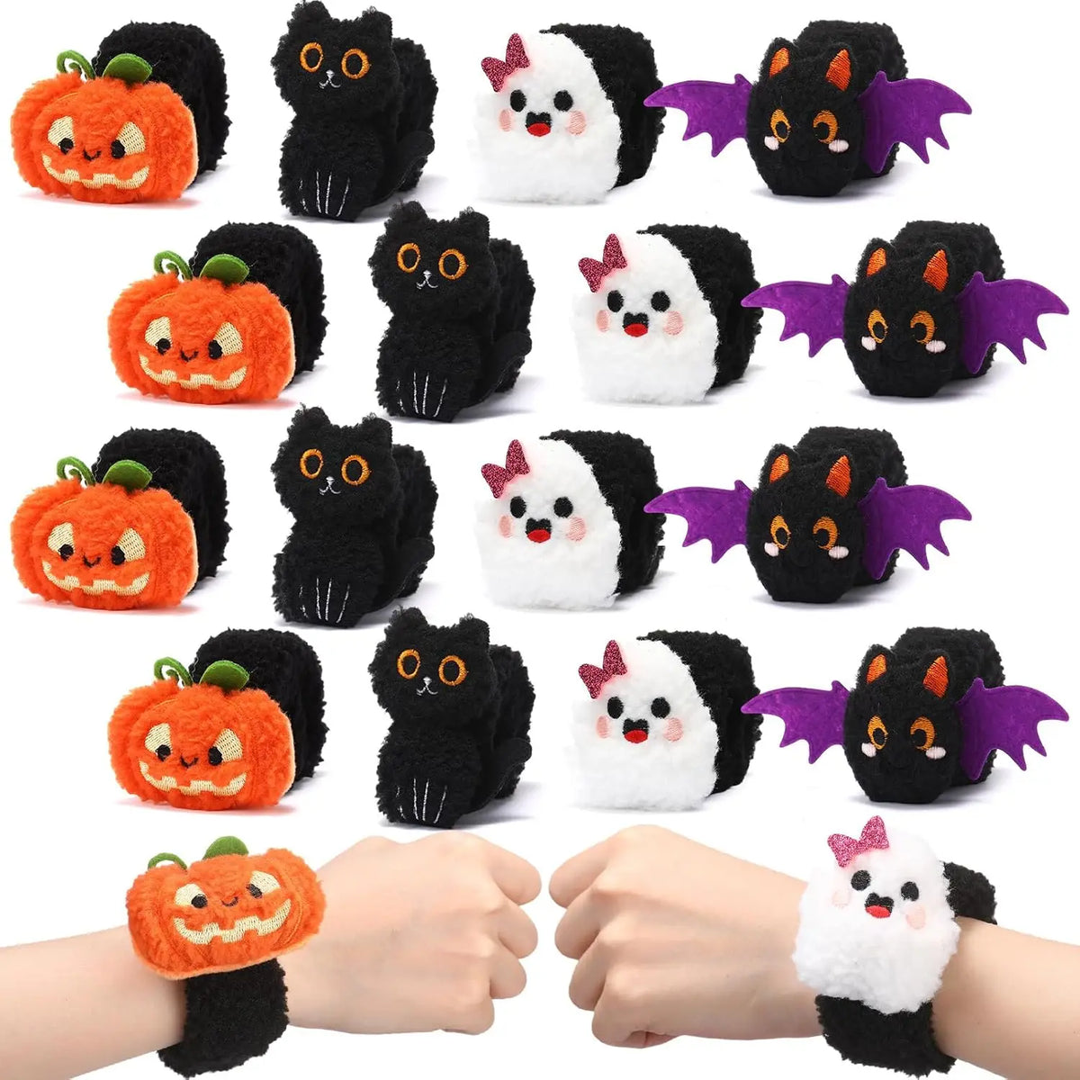 Halloween Ghost Plush Slap Bracelets Fun Party Favors And Prizes