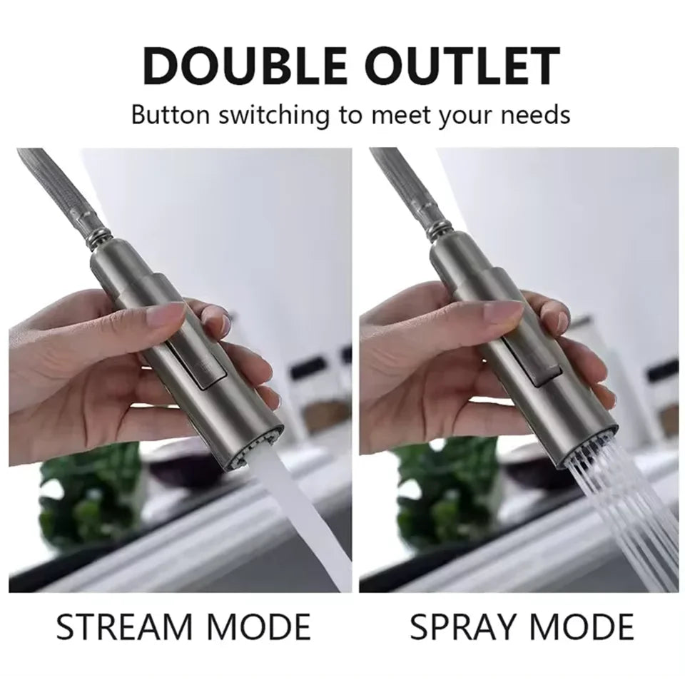 Stainless Steel Kitchen Faucet Single Handle Pull Out Mixer