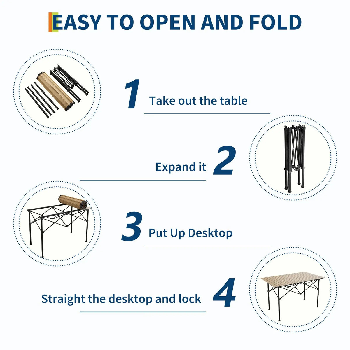 Lightweight Portable Folding Aluminum Outdoor Coffee Table