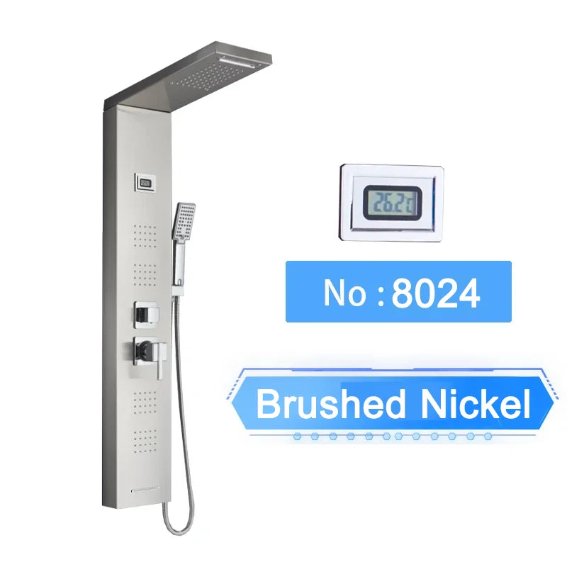 Shinesia LED Shower Panel With Digital Display Spa Massage Jets