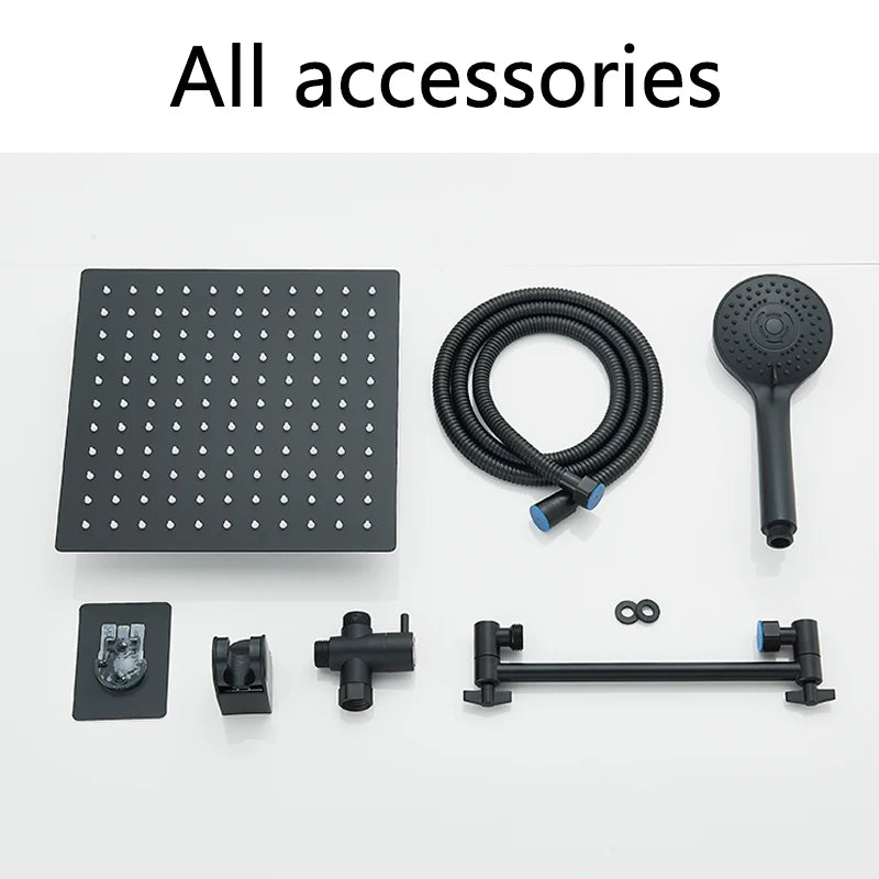 Stainless Steel Square Shower Kit With Hand Shower And Shutter
