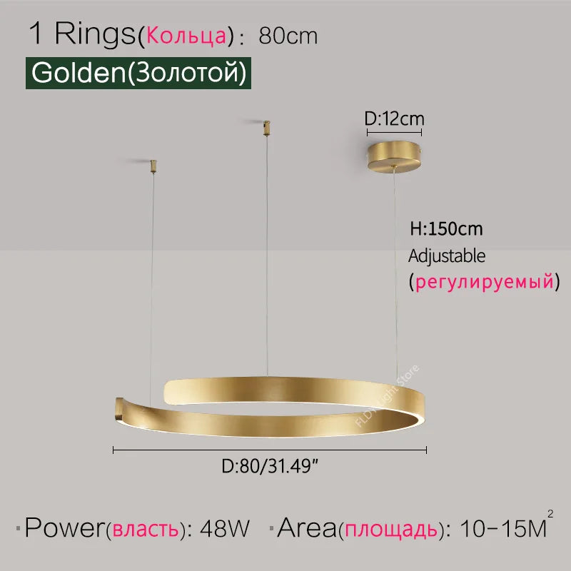SLL Modern Nordic LED Ring Pendant Light for Living Spaces