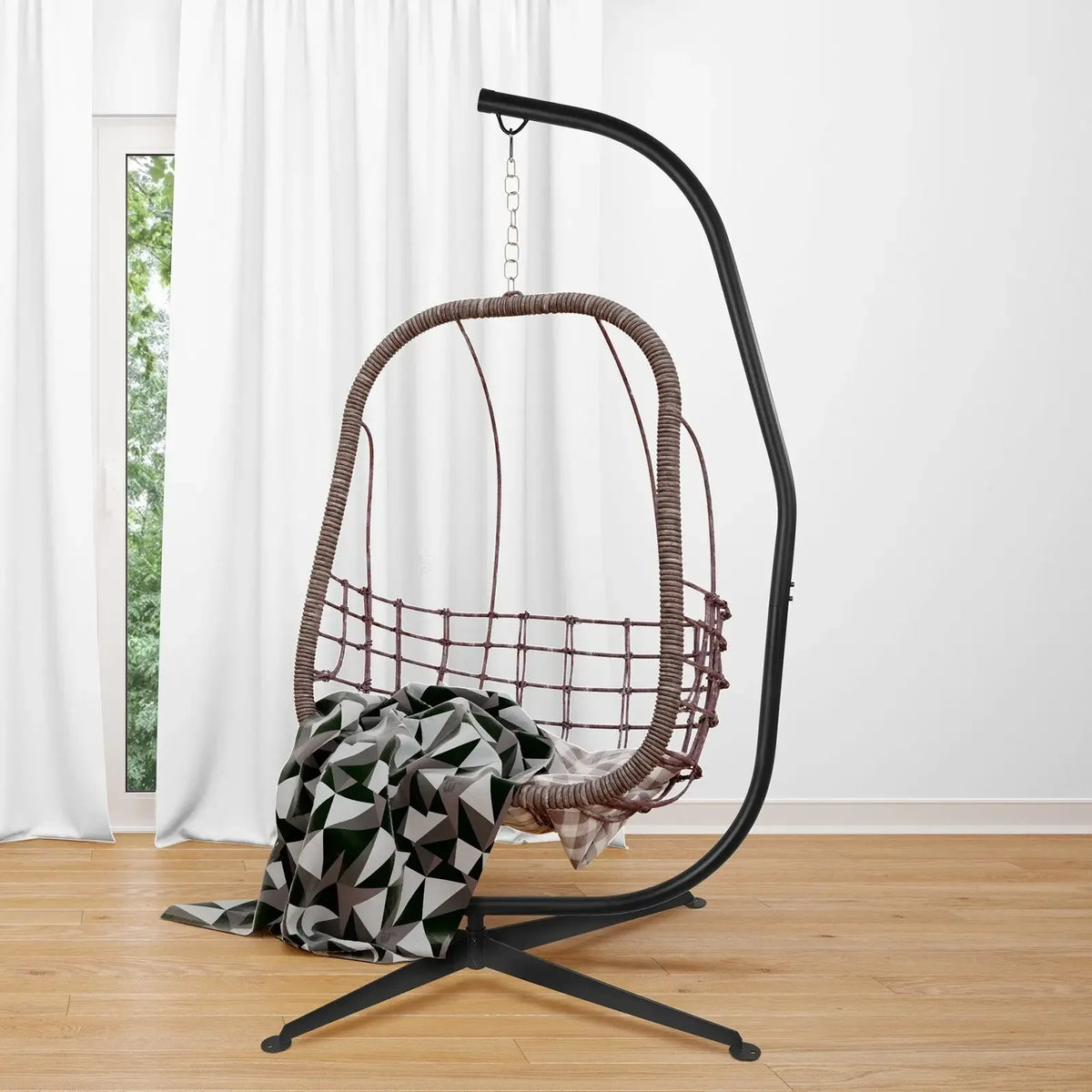 Homfa Heavy Duty Metal Hanging Chair Stand For Outdoor Porch