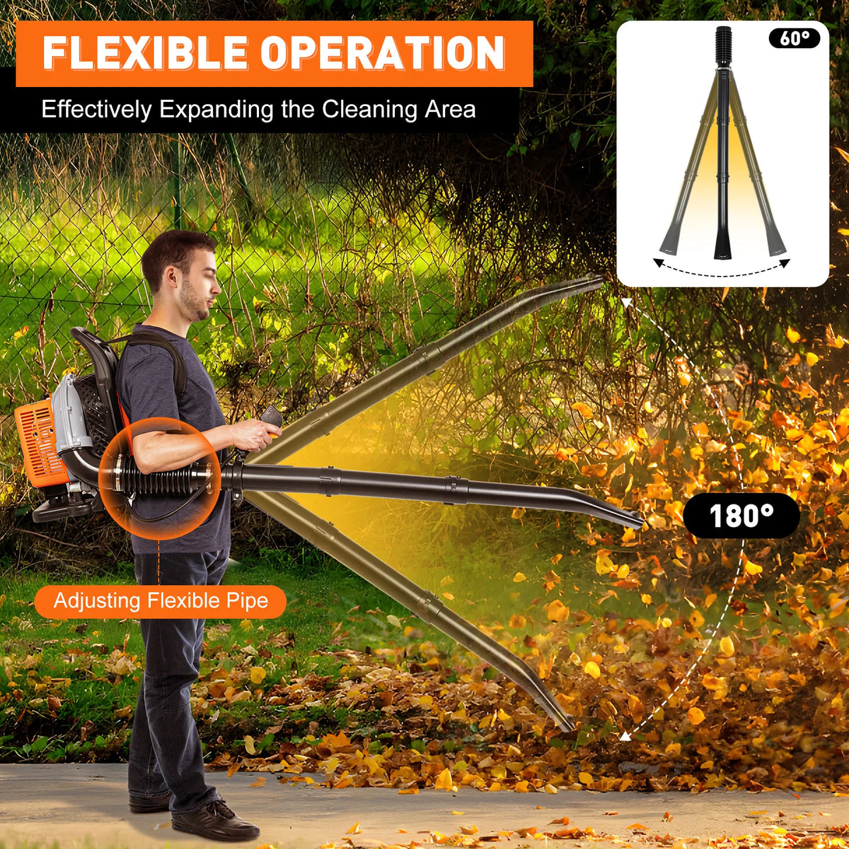 Gas Powered Backpack Leaf Blower For Lawn And Yard Care