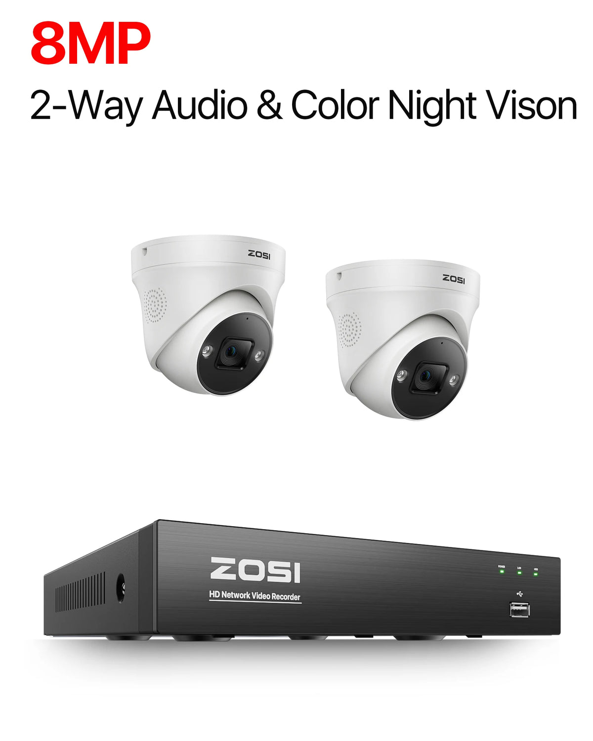 Zosi 4K PoE AI Smart Video Surveillance Home Camera System
