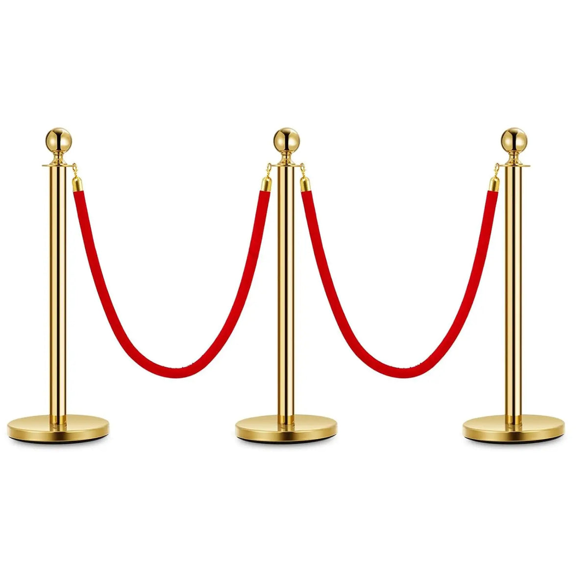HiMISS Stainless Steel Stanchions With Velvet Ropes For Crowd Control