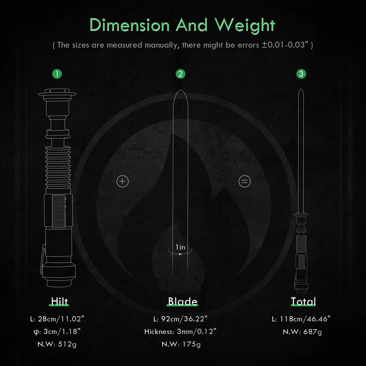 DamienSaber Luke Skywalker Lightsaber Replica With Control Box