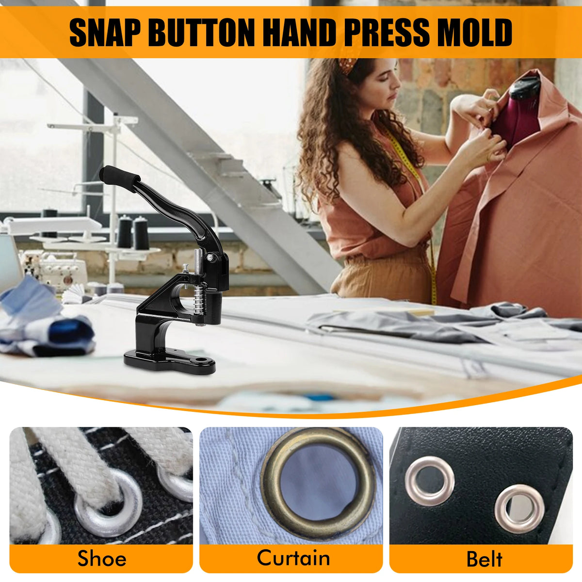 Manual Grommet Eyelet Hand Press Tool For Leathercraft And Sewing