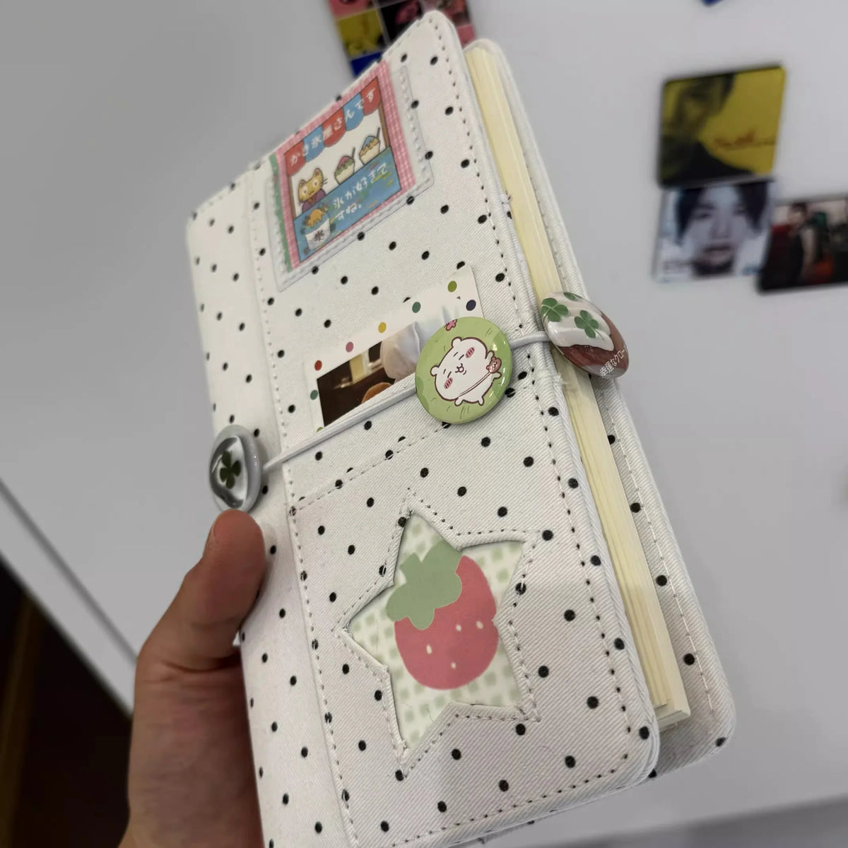 Retro Polka Dot PU Loose Leaf Refillable Notebook Journal