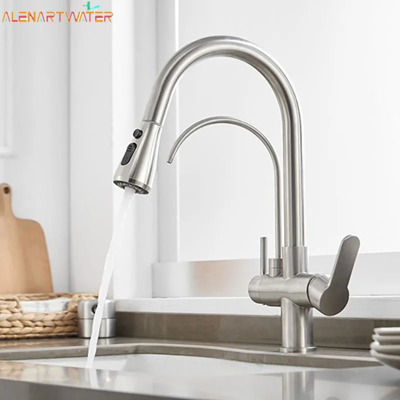 Alenartwater Kitchen Faucet With 360 Swivel And Pullout Sprayer