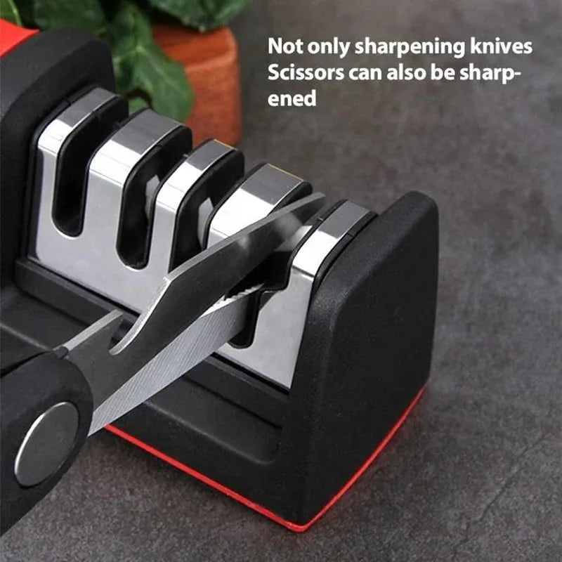 Three Purpose Kitchen Knife Sharpener with Ceramic Sharpening Stones